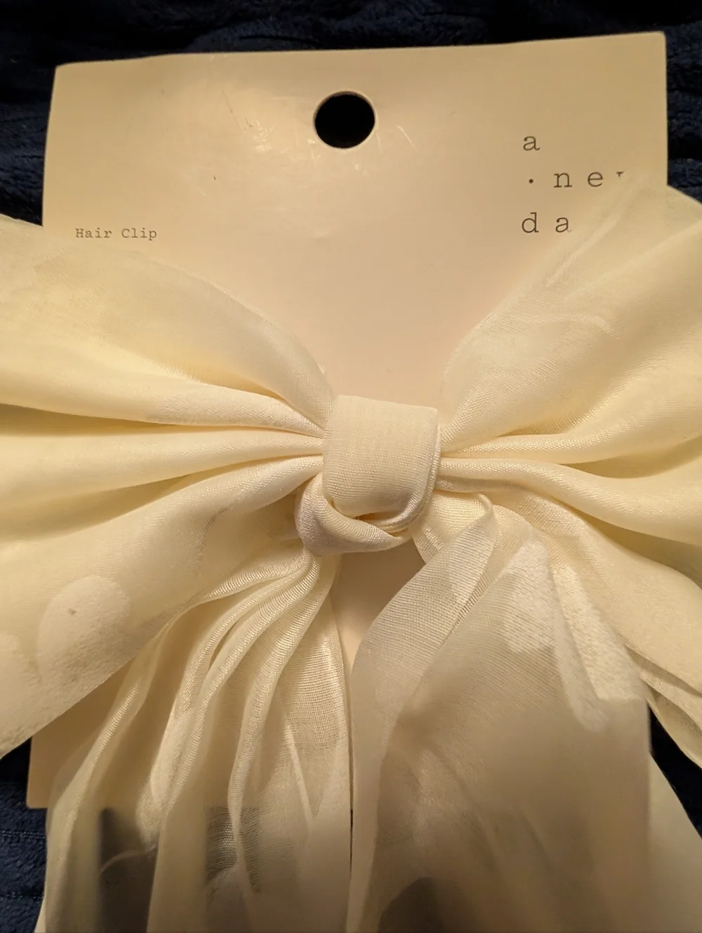 🦋 A New Day Sheer Ivory Floral Bow Hair Clip